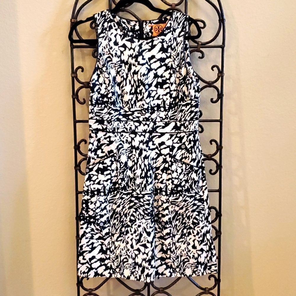 TORY BURCH Printed Cotton-Silk Dress - Size 8‎